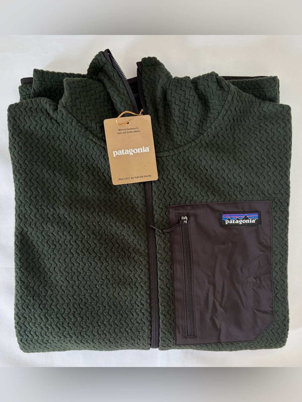 Patagonia R1 Air Full-Zip Hoody Men's Size L Old Growth Green - Picture 15 of 15